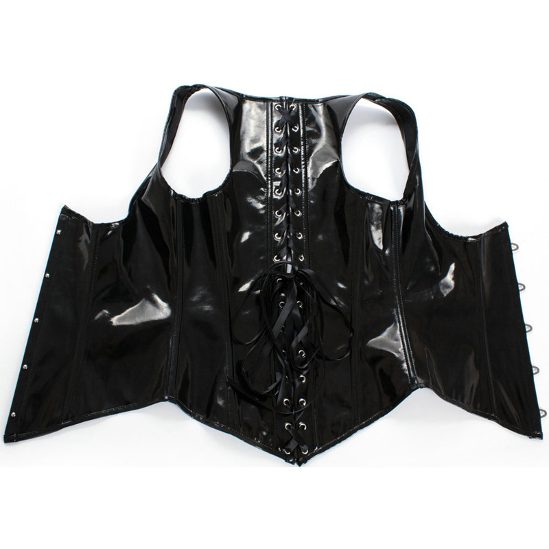 Espartilho de couro pu preto g - Corset Waist Cinch avaliação e preço